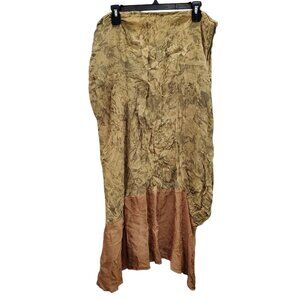 U.R.U URU Vintage 90s Hand Dyed Boho Hippie OOAK Mixed Media Maxi Skirt One Size